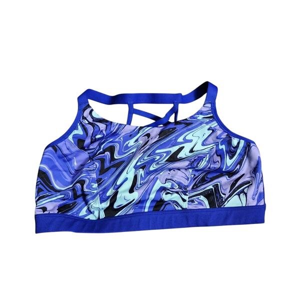 Lane Bryant Livi Active Sports Bra Plus Size 20 Blue Low Impact Wicking - Picture 1 of 3